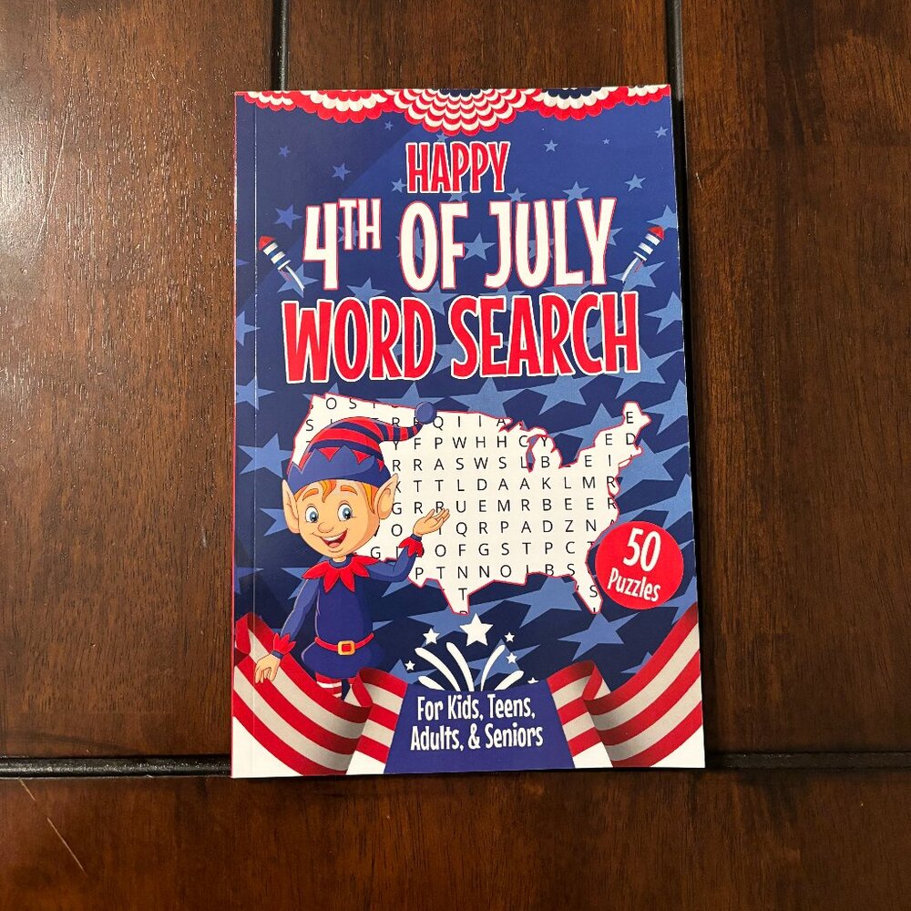 Happy 4th of July Word Search for Adults and Seniors: 50 Fun Themed Puzzles